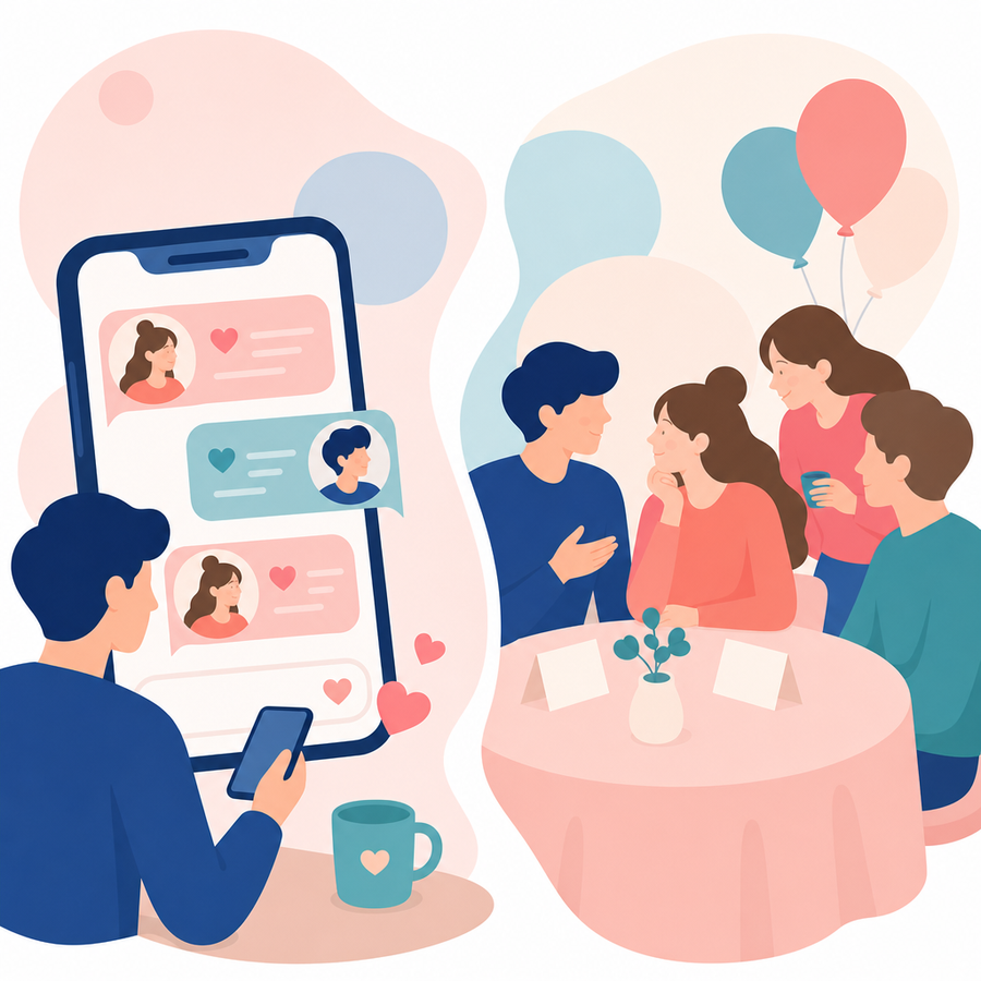 その場で会うか、探してから会うかを考えるイメージ